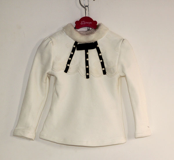 wholesale(5pcs/lot)-child girl winter wite base shirt