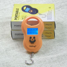 10 unids Portable 50 Kg / 5 g Digital que cuelga la escala luz de fondo del equipaje bolsillo de la pesca báscula de peso