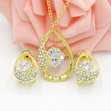 Schmuck Women Jewelry Set 18K Gold Plated With Austrian Crystal Pendant/Earrings Set fine wedding jewelry parure bijoux femme