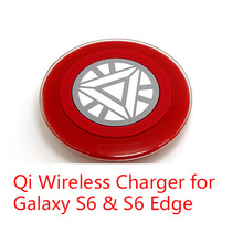 The Avengers Original Iron Man Qi Wireless Charger For SAMSUNG Galaxy S6 G9200 G920S G920T/ S6 Edge/Plus /Note 5 /Charging Pad