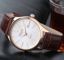 mens watches top brand luxury Calendar high quality fashion design Genuine leather men quartz watch 2015 hot sale