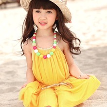 Summer vest dress Cute beach dress kids Lovely candy color Sleeveless Princess dress Baby Girl Dresses