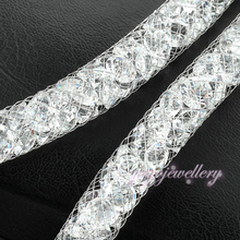 Fashion Jewelry Stardust Element crystal Necklace 2 layers Bracelet 18k white gold mesh GP N247