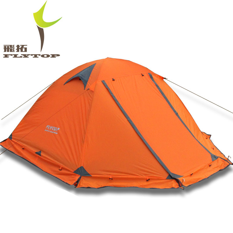 Double Layer 2 Person 4 Season Aluminum Rod Outdoor Camping Fishing Hiking Tent Snow Skirt Barraca Blue Orange Green Ultra-light