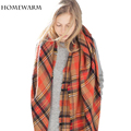 Homewarm 2017 Women Winter Scarf Plaid Scarves for Women Blanket Designer Warm Scarf Luxury Brand