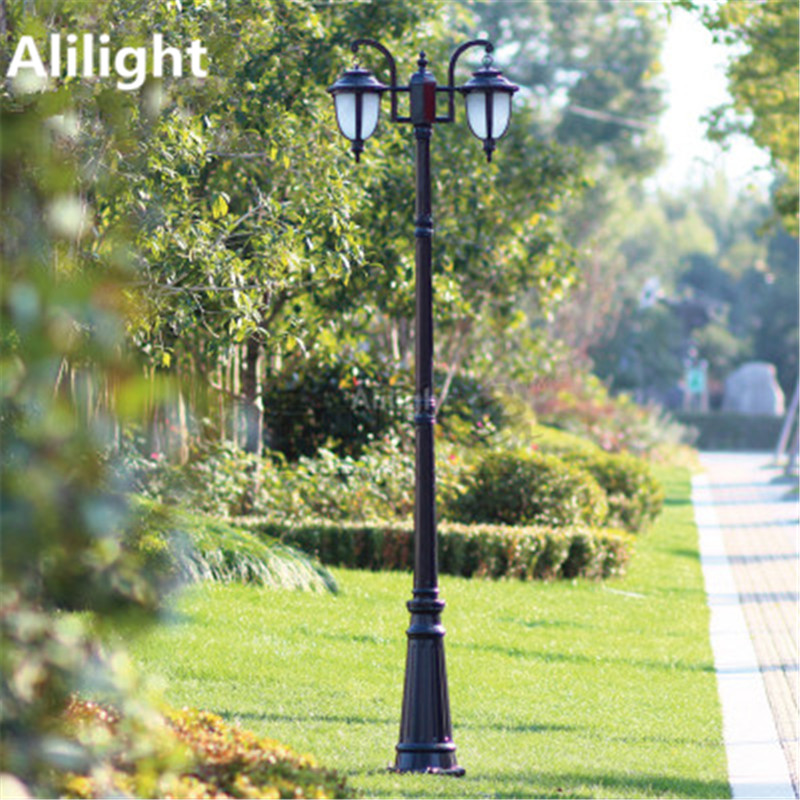 Europe Garden Outdoor Lighting Poles Black Bronze Classical Landscape Lamp 2m 2 5m 9m Aluminum Ac 100 240v Fixtures