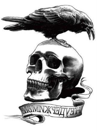 Free-Shipping-Leg-Makeup-Body-Art-Skull-Crow-Expendable-Cool-Tough-Man-Temp-Tattoo-Stickers-r129