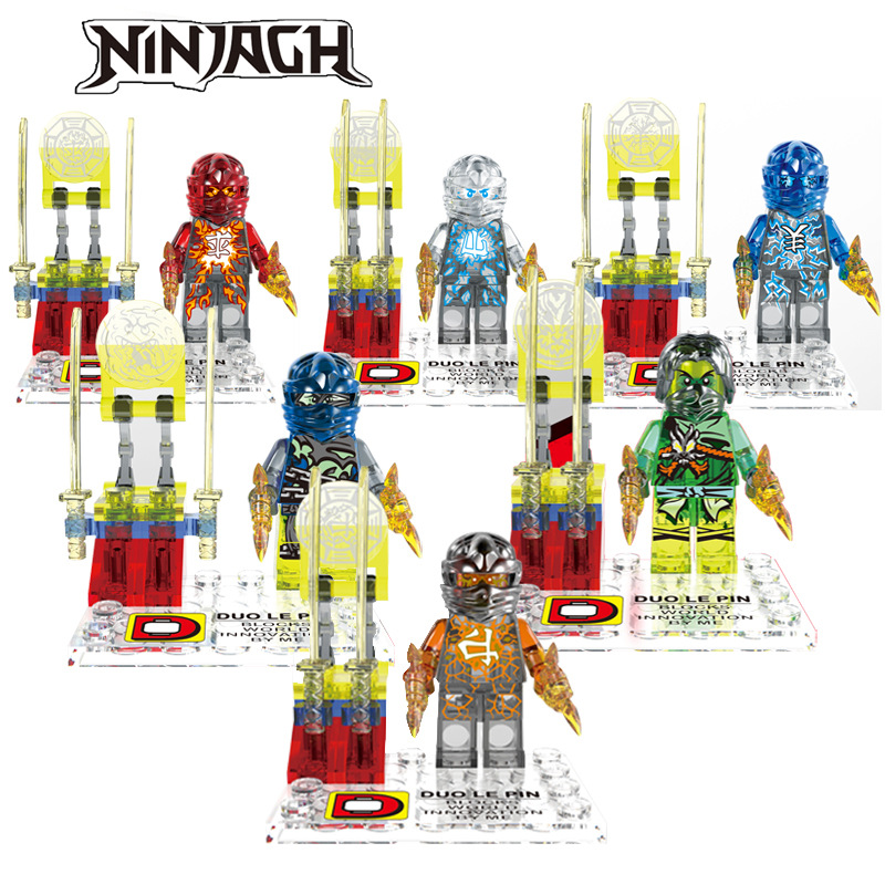 Wholesale 60Pcs DLP 9010 Crystal Phantom Ninjago Kai Jay Cole Zane Ninja Minifigure Building Blocks Education Toy Set Bricks