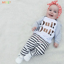 2016 Autumn Baby Clothing Set Boy Clothes Fashion Cotton Long-sleeved Letter T-shirt+pants Newborn Baby girl clothing set