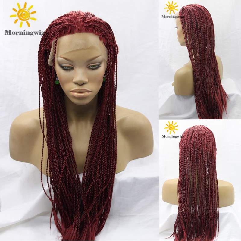 dark brown hair crochet braids lace front synthetic celebrity wigs ...