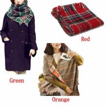 Fantastic 2015 Fashion Women’s Two-Sided Tartan Scarf Shawl Stole Plaid Tassels Knitting Scarf