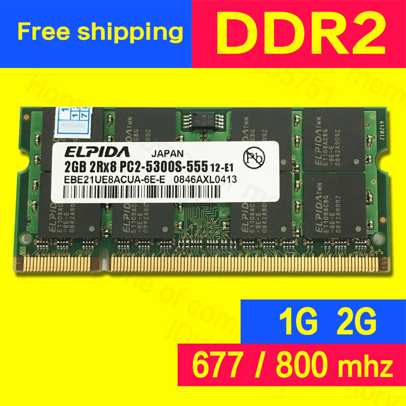 Elpida Original DDR2 2gb 667mhz PC2-5300 800mhz PC2-6400 ram for laptop computer notebook Memory Memoria sodimm 240-pins