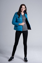 2015 Winter Coat New Duck Down Thin Female Long sleeved Jacket Stand Collar Women Reversible Both