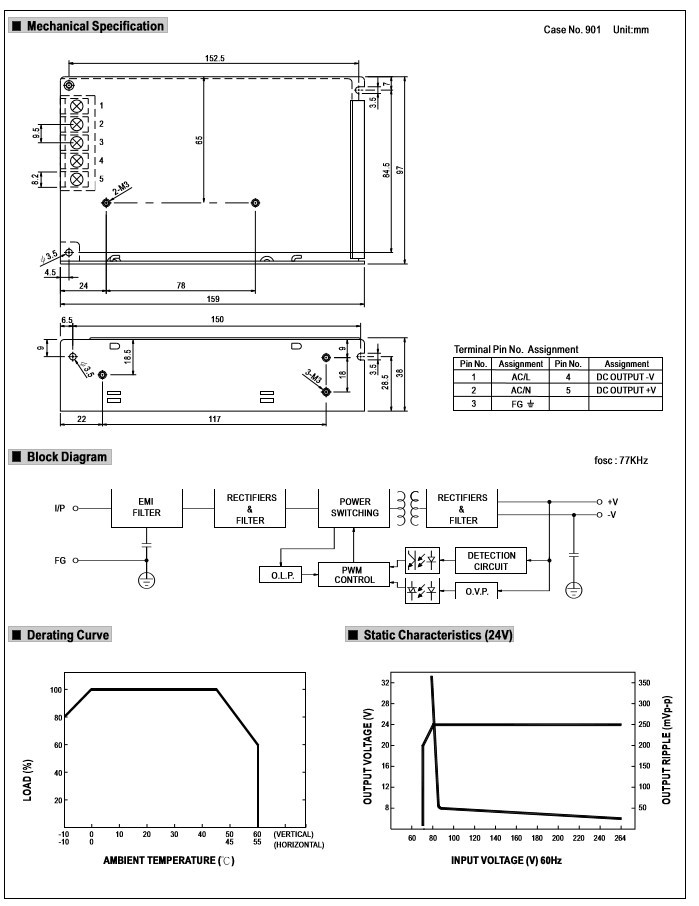 75w switching power supply