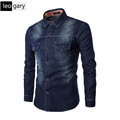 High Quality Long Sleeve Denim Shirt Men Casual Shirts Slim Fit Men Jeans Shirt Cotton Camisa