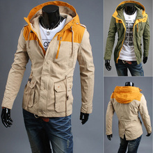 2015 new winter long section of men s casual luxury hooded jacket free shipping A06 5658