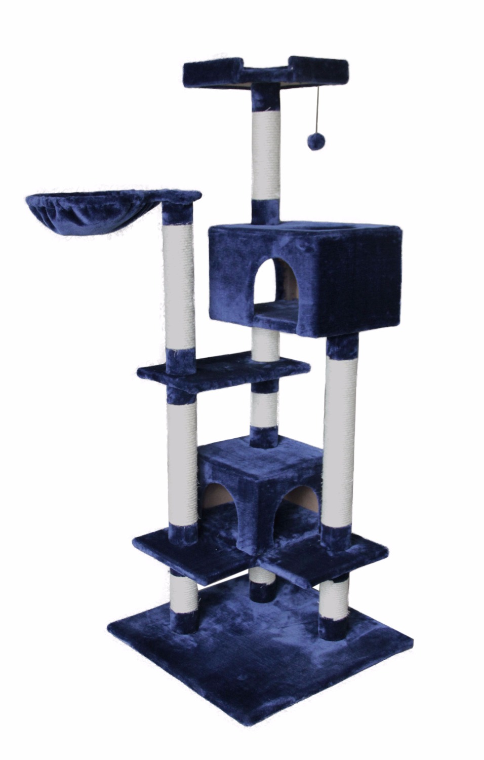 Domestic Delivery Cat Toy Cat House Swinging the Ball Scratching Wood Climbing Tree Luxury Climbing Frame Kitten Furniture Funny
