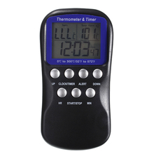 Digital Kitchen Timer Oven BBQ Thermometer Cooking Food Clock With Silver Probe