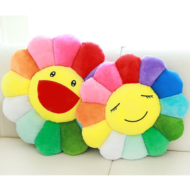 Kawaii Улыбаясь Подсолнечника Подушка Фаршированные Плюшевые Подушка Мягкий Теплый Подарок для Детей Детские Друзья Животных Home Decor Автокресло