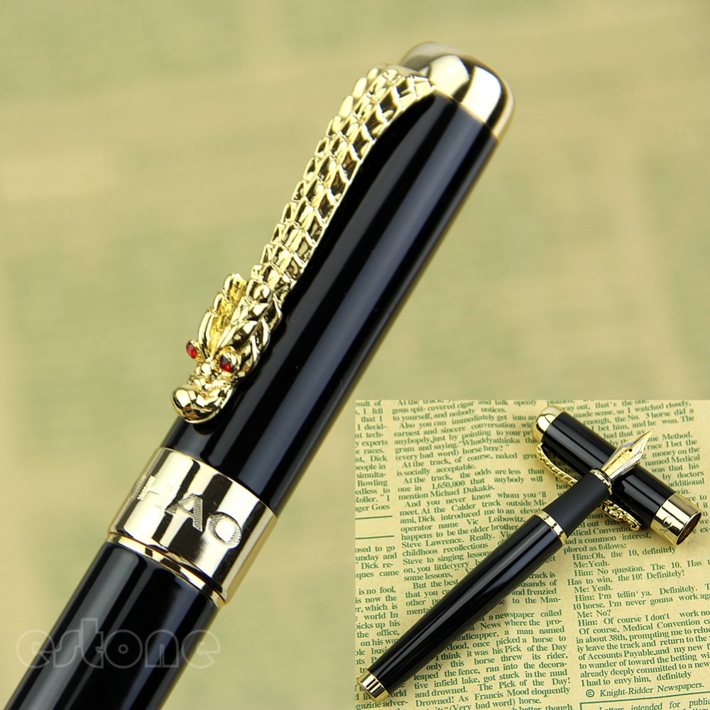 Купить jinhao 1200 18kgp Средний перо дракона золотой Фонтан перо ...