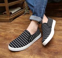 2015 summer new striped canvas shoes men s fashion breathable low to help flat casual shoes