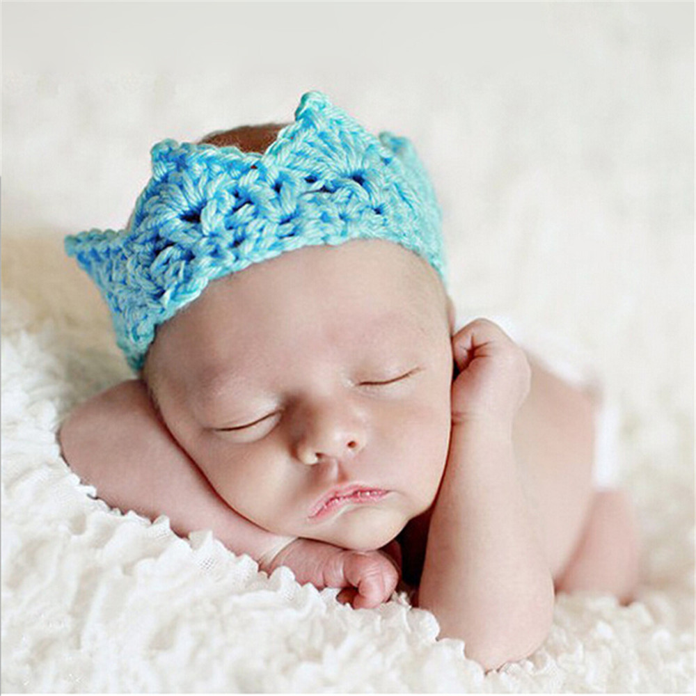 2016 New Baby Infant Headband Crown Knitting Crochet Costume Soft Adorable Clothes Newborns Photography Props Baby