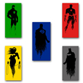 Justice League 5pcs combination movie poster print Superman The Flash Wonder Woman Green Lantern Batman silk