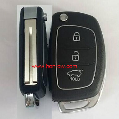 HK free shipping for Hyunda 3 button flip remote key shell with Toy40 Blade