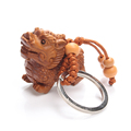 Traditional Wood Products Sculpture Kylin Keychain Buddhist Geomantic Supplies Car Key Ring Pendant Keychain