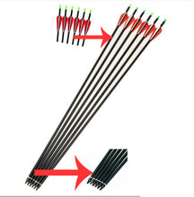 6Pcs lot New 30 inch Long Archery Carbon Arrow Shafts Arrows with Steel Point and Changeable