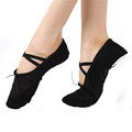 Wo weino According The CM To Buy Black Canvas Slippers Yoga Ballet Dance Shoes For Children