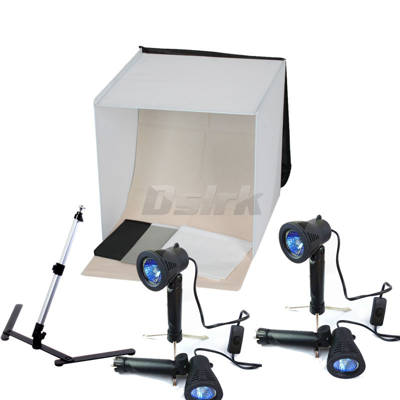 40CM*40CM Light Square Tent +4 Tripod Stand Bulb Photography studio kit ffree shipping