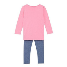 retail 2014 spring autumn baby girls set peppa loves flower kid apparel pink suit 3 11age