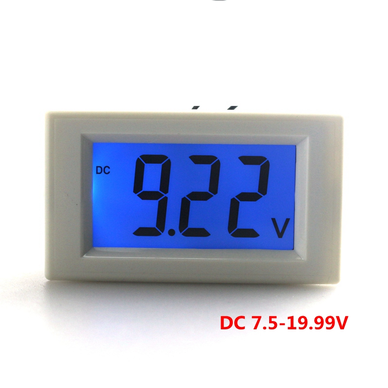 Free shipping DC7.5-19.99V lcd digital voltage watt volt panel gauge meter digital dc voltmeter in the car battery monitor