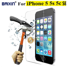 High quality 2014 New For iPhone 5 / 5S Premium Tempered Glass Screen Protector HD Toughened Protective Film Ultra Thin 0.3mm