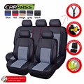 Car Pass Pu Leather Black Beige Red Blue Gray Car Seat Covers Front and Rear Seat