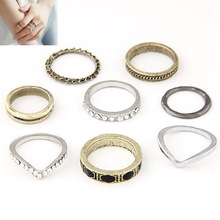 Fashion Vintage Punk Summer Style 8pcs lot Metal Ring Hollow Out Band Midi Mid Finger Knuckle