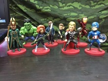 Iron Man Marvel Avengers 8 unids/set Hawkeyes negro viuda Hulk Thor 8 CM PVC figura de acción juguetes muñeca decoración regalo de los cabritos