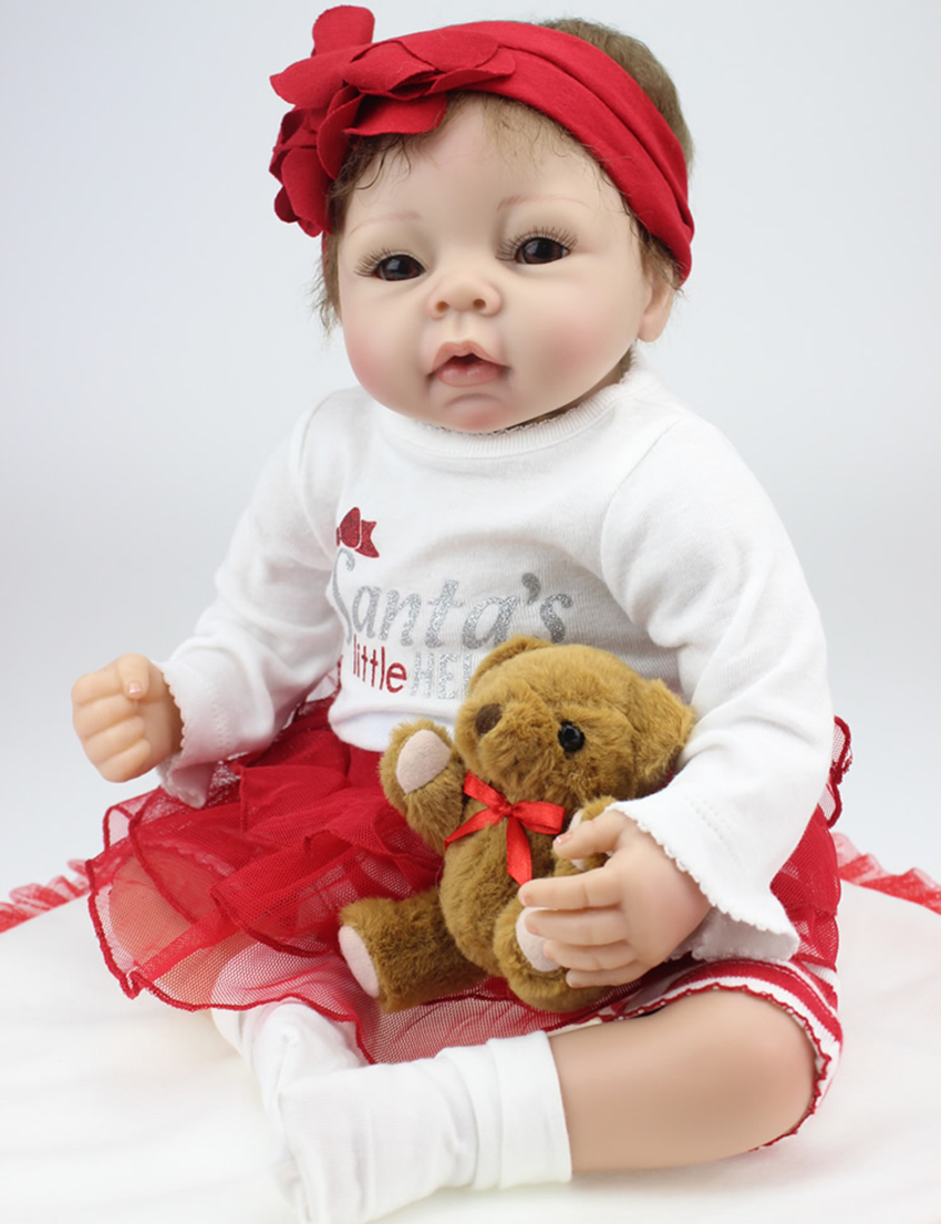 22 inch soft vinyl reborn baby doll, newborn baby doll, lifelike doll for girl as gift