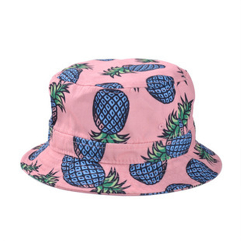 Super Cute Pineapple Printed Bucket Hats For Women Girls Men 2015 New Fashion Lovely Summer Casual