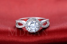 S925 luxury wedding ring platinum plated simulate diamond jewelry fashion round engagement bague for women accessories
