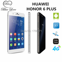 Original 5.5″ Huawei Honor 6 Plus 4G LTE Cell Phones Hisilicon Kirin 925 Octa Core Android 4.4 Dual SIM 8.0MP Camera 3GB RAM