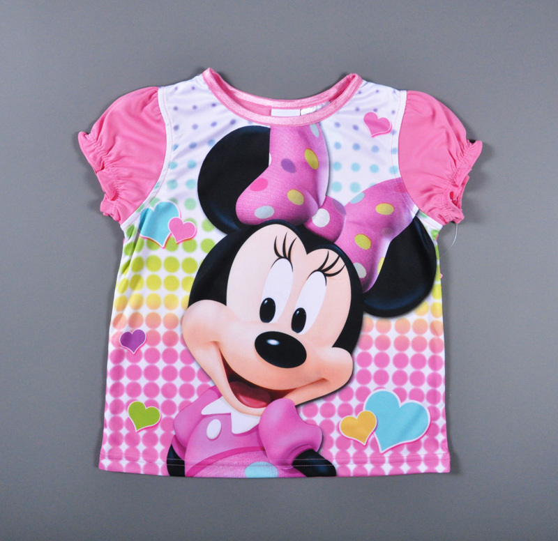 wholesale 2015 fashion mouse T shirt print baby girl clothes cartoon anime polka dot designer children clothing camiseta infanti