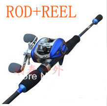 Free Shipping!Fishing spin casting rod 1.8 double ml mh&10+1BB Bait Casting Reels fishng rod set