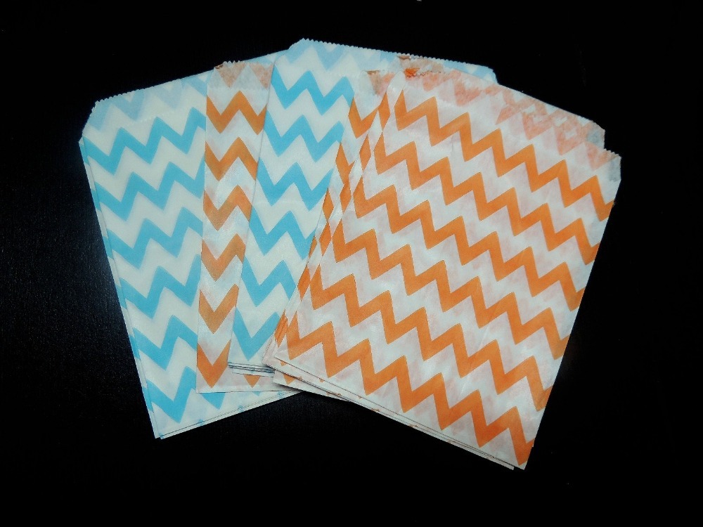 Bakery chevron treat and colorful paper bag paper  lot Bags bakery bags kraft Polka.jpg Striped
