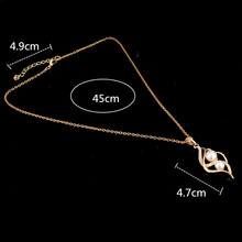 New Hot Antiqued Pendant Necklace Gold Plated Chain Necklace Austrian Crystal Pearl Necklace For Women Wedding