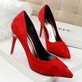 New Fashion Concise women High heeled shoe Pure Color Suede leather Pointed toe Sexy Thin heel