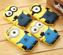 New arrival Fashional cute cartoon model silicon material Despicable Me Yellow Minion Cover for iphone Case