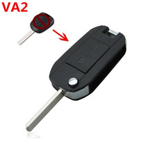 Free shipping for 2button blank modified flip folding remote key case shell for Peugeot 307 With VA2 blade s539