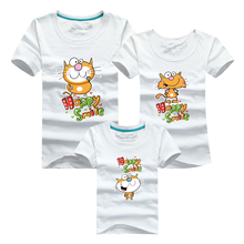 1 pc 95% Cotton Shirt for Family Cat T Shirts Matching Family Clothes Men Women Kids Large T-Shirts 4xl Man Tees Tops Family Tee